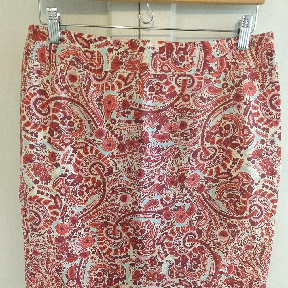 LOFT Paisley Pencil Skirt - Size 8